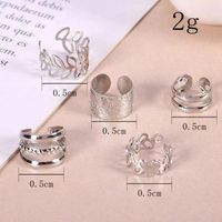 5 Pieces Casual Elegant Leaf Hollow Out Alloy Alloy 14k Gold Plated Ear Cuffs main image 2