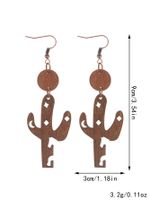 1 Pair Vintage Style Star Moon Hollow Out Wood Drop Earrings main image 2