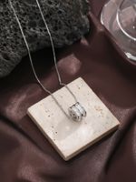 Elegant Shiny Geometric Copper Inlay Zircon 18k Gold Plated Silver Plated Pendant Necklace main image 4