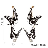 1 Pair Elegant Sweet Butterfly Inlay Arylic Artificial Pearls Drop Earrings main image 2