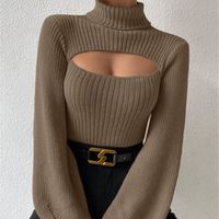 Women's Sweater Long Sleeve Sweaters & Cardigans Elegant Streetwear Solid Color main image 1
