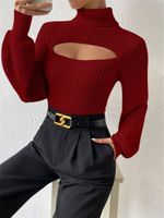 Women's Sweater Long Sleeve Sweaters & Cardigans Elegant Streetwear Solid Color main image 2