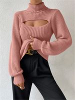 Women's Sweater Long Sleeve Sweaters & Cardigans Elegant Streetwear Solid Color main image 4
