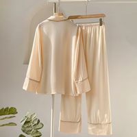 Home Women's Modern Style Solid Color Polyester Pants Sets Pajama Sets main image 3