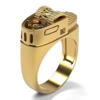 Retro Cool Style Lighter Solid Color Alloy Plating Unisex Rings sku image 1