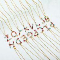 Ig Style Shiny Letter Alloy Plating Inlay Rhinestones Women's Pendant Necklace main image 6