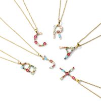 Ig Style Shiny Letter Alloy Plating Inlay Rhinestones Women's Pendant Necklace main image 4