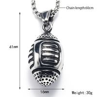 Punk Rugby Titanium Steel Plating 18K Gold Plated Men's Pendant Necklace main image 2