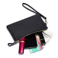 Frau Einfarbig Leder Reißverschluss Brieftaschen main image 1