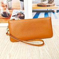 Women's Solid Color Leather Zipper Wallets sku image 10