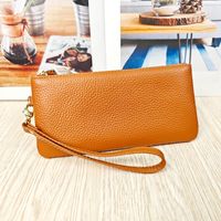 Women's Solid Color Leather Zipper Wallets main image 5