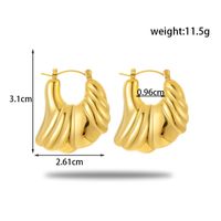 1 Pair French Style Simple Style Korean Style Petal Plating Stainless Steel 18k Gold Plated Hoop Earrings sku image 1