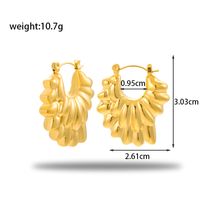 1 Pair French Style Simple Style Korean Style Petal Plating Stainless Steel 18k Gold Plated Hoop Earrings sku image 3
