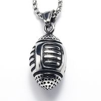 Punk Rugby Titanium Steel Plating 18K Gold Plated Men's Pendant Necklace main image 3