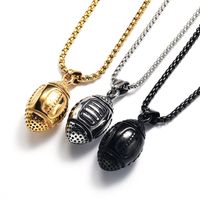 Punk Rugby Titanium Steel Plating 18K Gold Plated Men's Pendant Necklace main image 6
