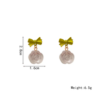 1 Pair Elegant Korean Style Flower Arylic Drop Earrings main image 2