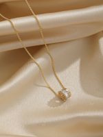 Elegant Simple Style Geometric Copper Inlay Zircon 18k Gold Plated Silver Plated Pendant Necklace main image 5