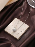 Elegant Simple Style Geometric Copper Inlay Zircon 18k Gold Plated Silver Plated Pendant Necklace main image 9