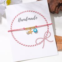 Cute Simple Style Eye Cotton Freshwater Pearl Copper Braid 18k Gold Plated Unisex Drawstring Bracelets sku image 3