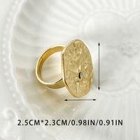 304 Stainless Steel 14K Gold Plated Simple Style Polishing Ruched Inlay Irregular Geometric Zircon Open Rings sku image 1