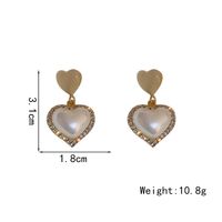 1 Pair Elegant Simple Style Heart Shape Alloy Artificial Rhinestones Artificial Pearls Drop Earrings main image 2