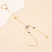 Stainless Steel 18K Gold Plated Simple Style Enamel Round Eye Bracelets main image 8