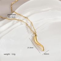 Stainless Steel 18K Gold Plated Simple Style Plating Solid Color Necklace sku image 4