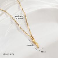 Stainless Steel 18K Gold Plated Simple Style Plating Solid Color Necklace sku image 2