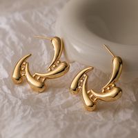1 Pair Simple Style Commute Geometric Plating Copper 18k Gold Plated Ear Studs main image 4