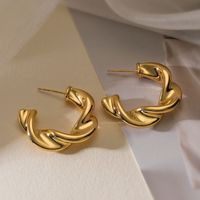 1 Pair Simple Style Commute Geometric Plating Copper 18k Gold Plated Ear Studs main image 6