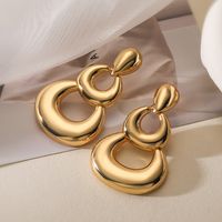 1 Pair Simple Style Geometric Plating Copper 18k Gold Plated Drop Earrings sku image 1