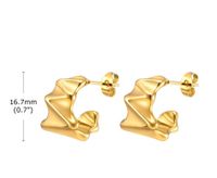 1 Pair Simple Style Solid Color Plating 201 Stainless Steel Gold Plated Ear Studs main image 2