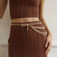 Elegant Vintage Style Geometric Alloy Layered Zircon Women's Chain Belts main image 1