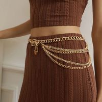 Elegant Vintage Style Geometric Alloy Layered Zircon Women's Chain Belts main image 4