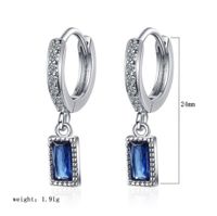 1 Pair Lady Square Plating Inlay Sterling Silver Zircon Gold Plated Silver Plated Drop Earrings main image 2