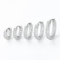 1 Piece Simple Style Round Plating Inlay Brass Zircon 18k Gold Plated Silver Plated Huggie Earrings main image 4