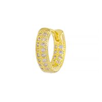 1 Piece Simple Style Round Plating Inlay Brass Zircon 18k Gold Plated Silver Plated Huggie Earrings sku image 2