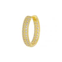 1 Piece Simple Style Round Plating Inlay Brass Zircon 18k Gold Plated Silver Plated Huggie Earrings sku image 8