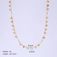 Casual Geometric Stainless Steel Artificial Crystal Glass Irregular Handmade Natural Stone Freshwater Pearl Opal 14k Gold Plated 18k Gold Plated Women's Pendant Necklace sku image 2
