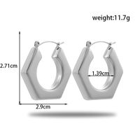 1 Pair Simple Style Geometric Irregular Pleated Stainless Steel Hoop Earrings sku image 4