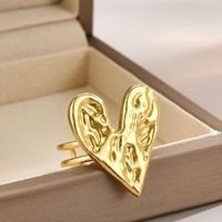 Stainless Steel Copper Sweet Simple Style Plating Star Heart Shape Zircon Adjustable Ring main image 5