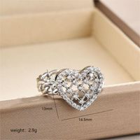 Stainless Steel Copper Sweet Simple Style Plating Star Heart Shape Zircon Adjustable Ring sku image 2