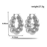 1 Pair Simple Style Geometric Irregular Pleated Stainless Steel Hoop Earrings sku image 5