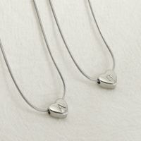 Stainless Steel Simple Style Polishing Letter Heart Shape Pendant Necklace main image 3