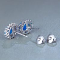 1 Pair Elegant Classic Style Oval Plating Inlay Copper Artificial Gemstones White Gold Plated Ear Studs main image 6