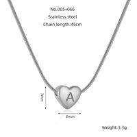Rostfreier Stahl Einfacher Stil Polieren Brief Herzform Halskette Mit Anhänger sku image 1