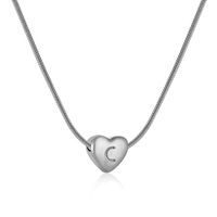 Rostfreier Stahl Einfacher Stil Polieren Brief Herzform Halskette Mit Anhänger sku image 3