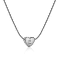 Rostfreier Stahl Einfacher Stil Polieren Brief Herzform Halskette Mit Anhänger sku image 5