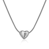 Stainless Steel Simple Style Polishing Letter Heart Shape Pendant Necklace sku image 6