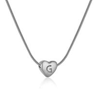 Rostfreier Stahl Einfacher Stil Polieren Brief Herzform Halskette Mit Anhänger sku image 7